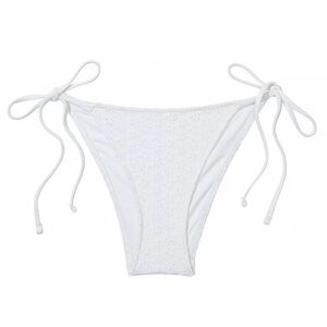 NWT PINK by Frankie’s Bikini Bridgette White Eyelet String Bikini Bottom